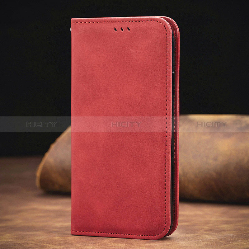 Custodia Portafoglio In Pelle Cover con Supporto S08D per Xiaomi Redmi 9 Power Rosso