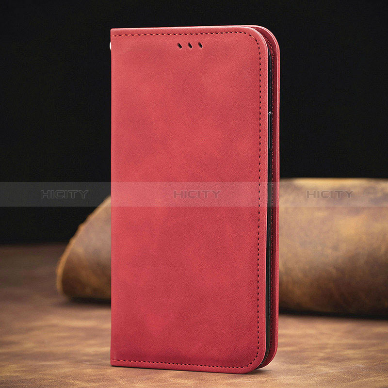 Custodia Portafoglio In Pelle Cover con Supporto S08D per Xiaomi Redmi Note 10 Pro Max Rosso