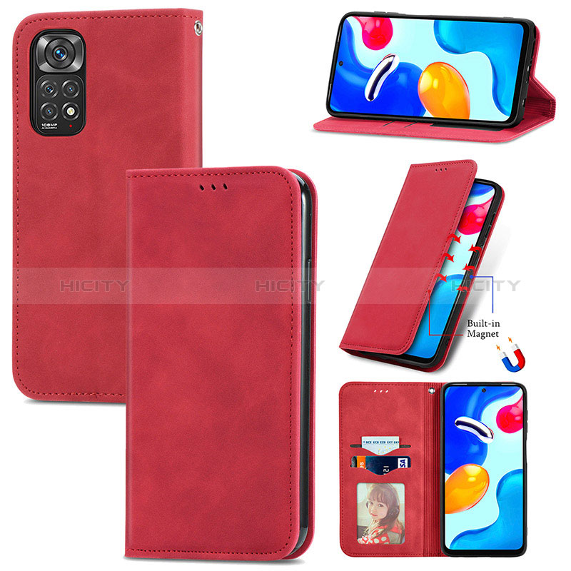 Custodia Portafoglio In Pelle Cover con Supporto S08D per Xiaomi Redmi Note 11 4G (2022)