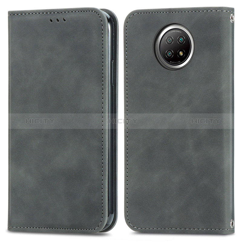 Custodia Portafoglio In Pelle Cover con Supporto S08D per Xiaomi Redmi Note 9T 5G Grigio