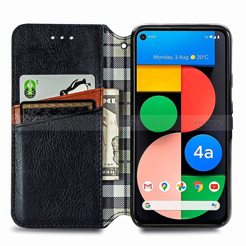 Custodia Portafoglio In Pelle Cover con Supporto S09D per Google Pixel 4a 5G