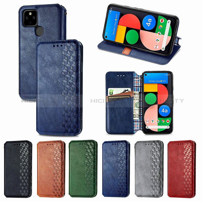 Custodia Portafoglio In Pelle Cover con Supporto S09D per Google Pixel 4a 5G