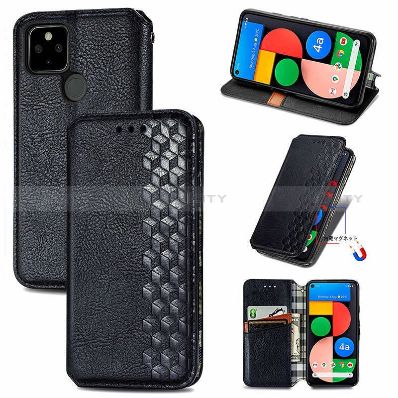 Custodia Portafoglio In Pelle Cover con Supporto S09D per Google Pixel 4a 5G