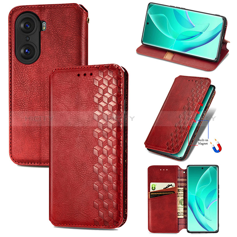 Custodia Portafoglio In Pelle Cover con Supporto S09D per Huawei Honor 60 Pro 5G