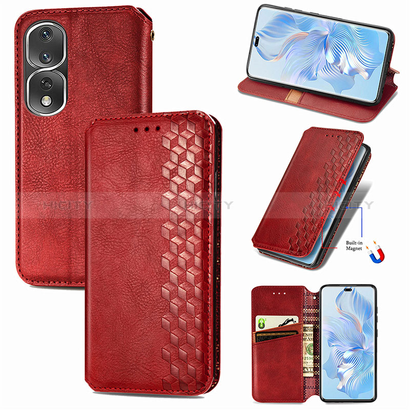 Custodia Portafoglio In Pelle Cover con Supporto S09D per Huawei Honor 80 Pro 5G