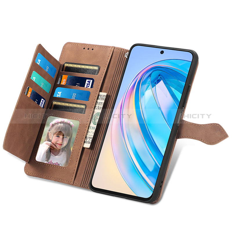 Custodia Portafoglio In Pelle Cover con Supporto S09D per Huawei Honor X8a 4G