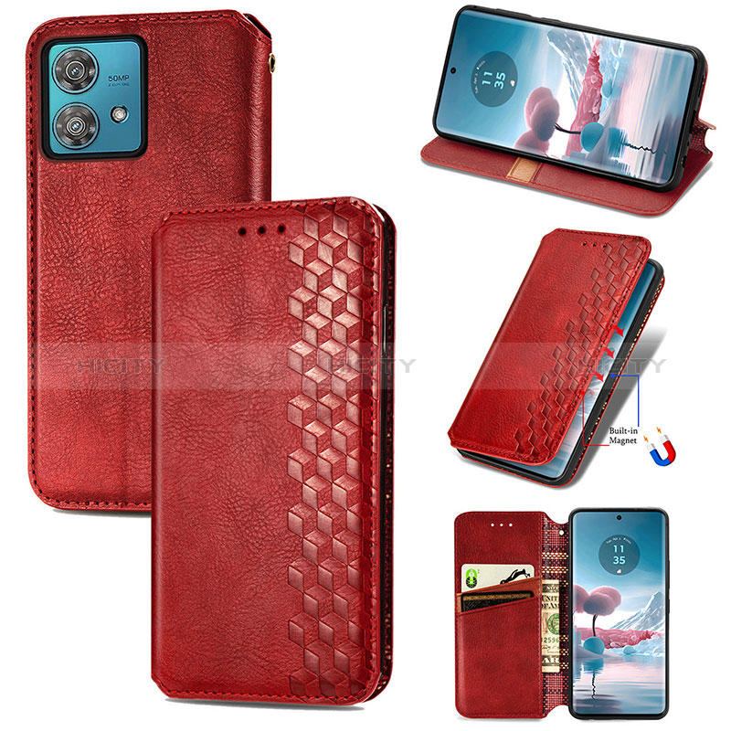 Custodia Portafoglio In Pelle Cover con Supporto S09D per Motorola Moto Edge 40 Neo 5G