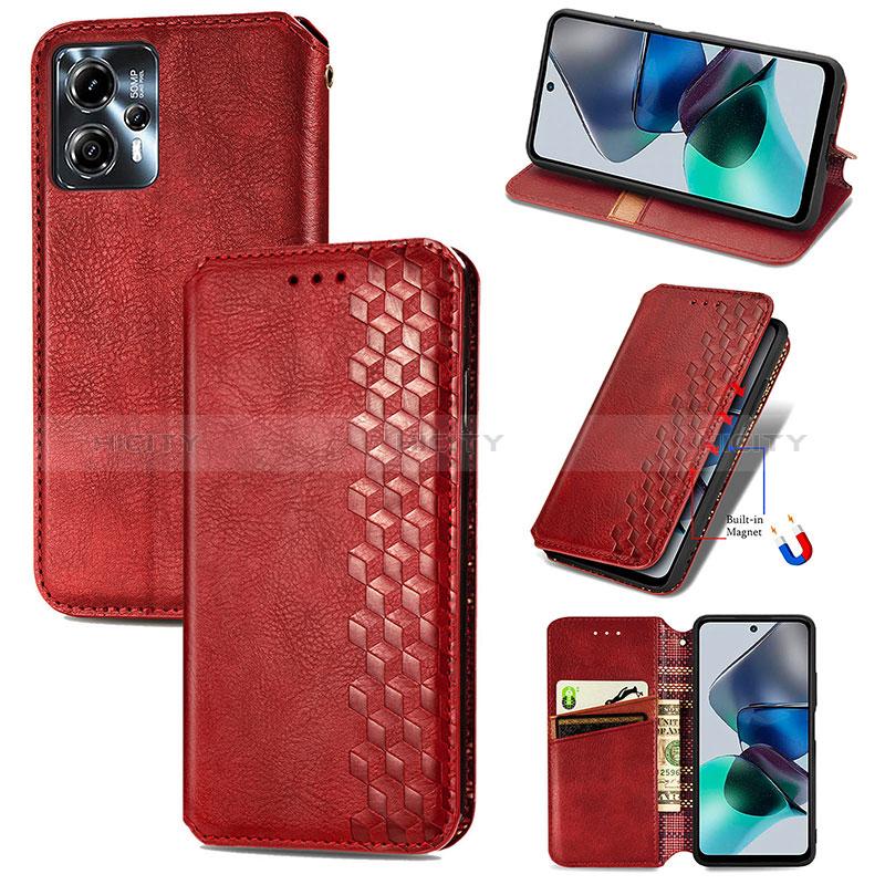 Custodia Portafoglio In Pelle Cover con Supporto S09D per Motorola Moto G13