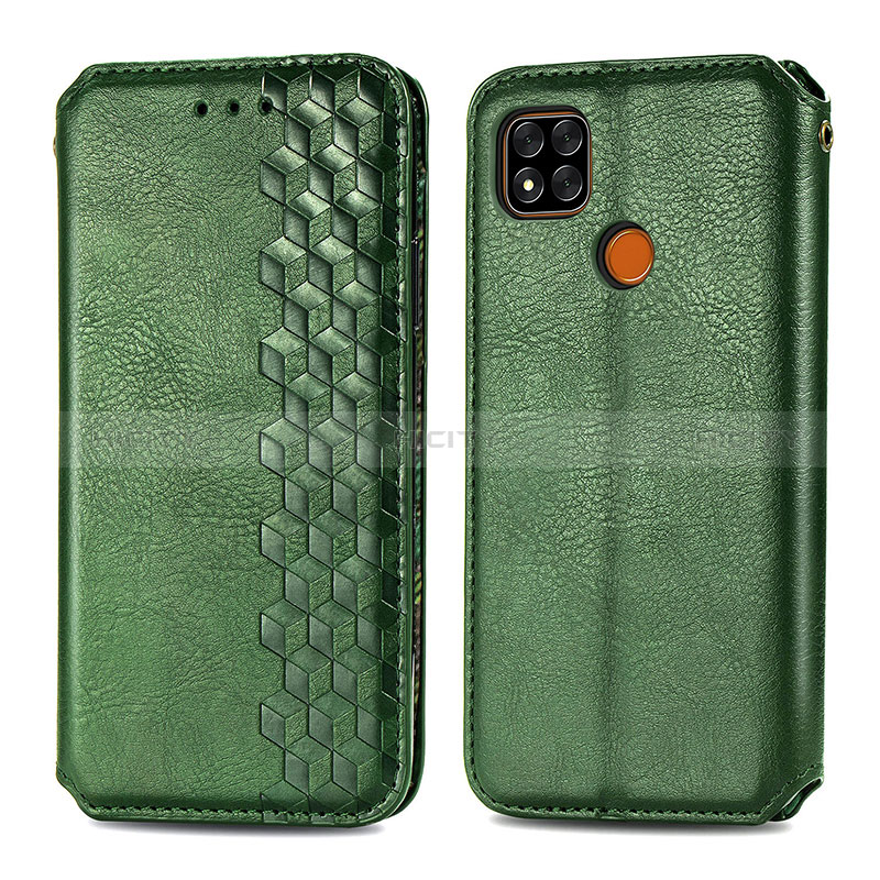 Custodia Portafoglio In Pelle Cover con Supporto S09D per Xiaomi POCO C3 Verde