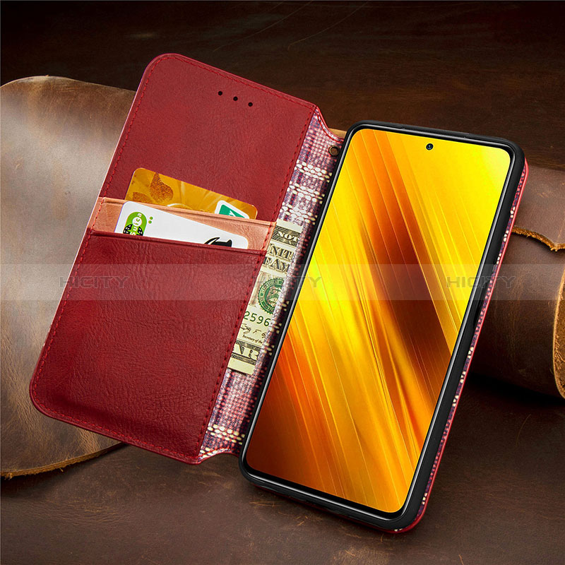 Custodia Portafoglio In Pelle Cover con Supporto S09D per Xiaomi Poco X3 NFC