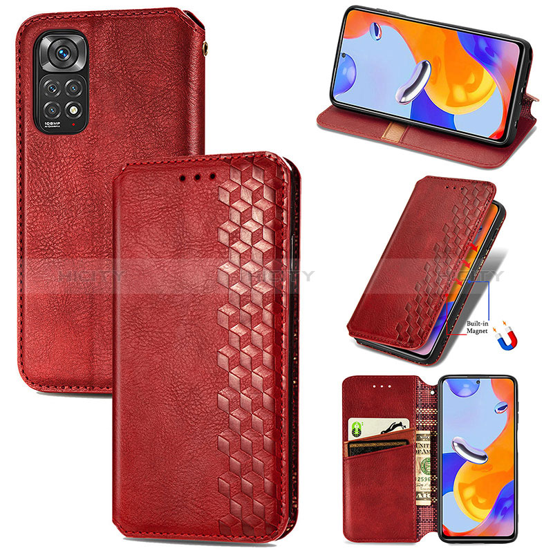 Custodia Portafoglio In Pelle Cover con Supporto S09D per Xiaomi Redmi Note 11 Pro 4G