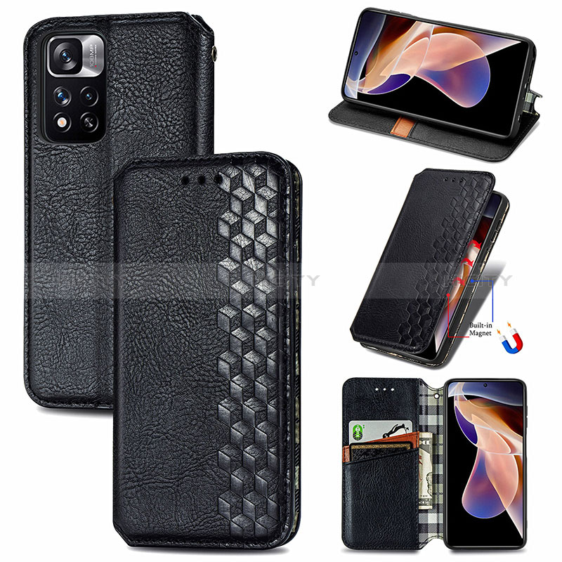 Custodia Portafoglio In Pelle Cover con Supporto S09D per Xiaomi Redmi Note 11 Pro+ Plus 5G