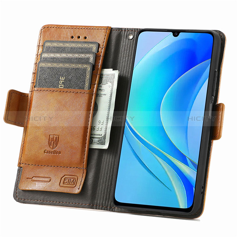 Custodia Portafoglio In Pelle Cover con Supporto S10D per Huawei Enjoy 50