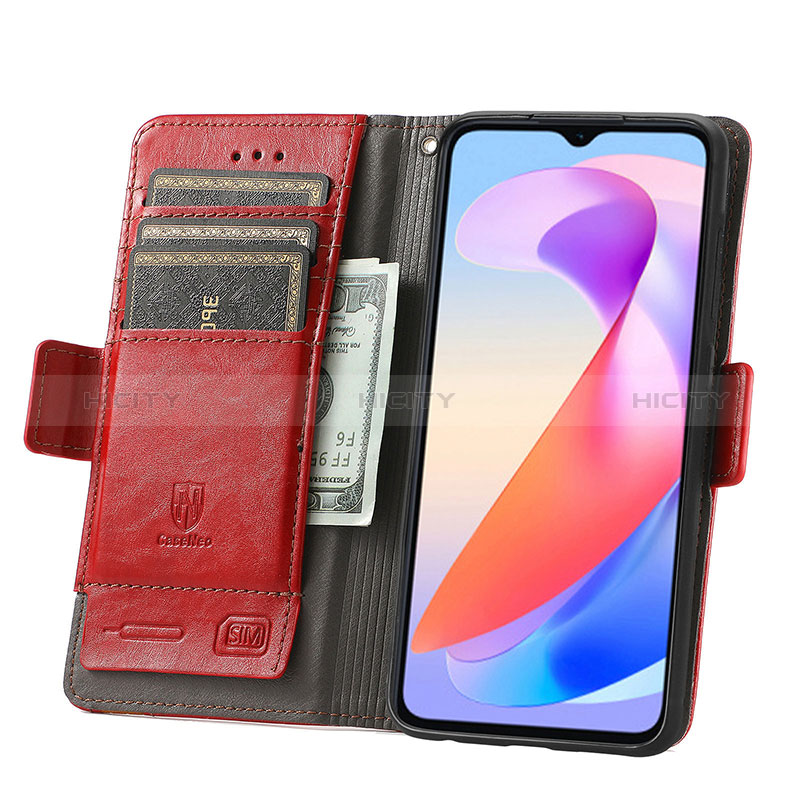 Custodia Portafoglio In Pelle Cover con Supporto S10D per Huawei Honor X6a