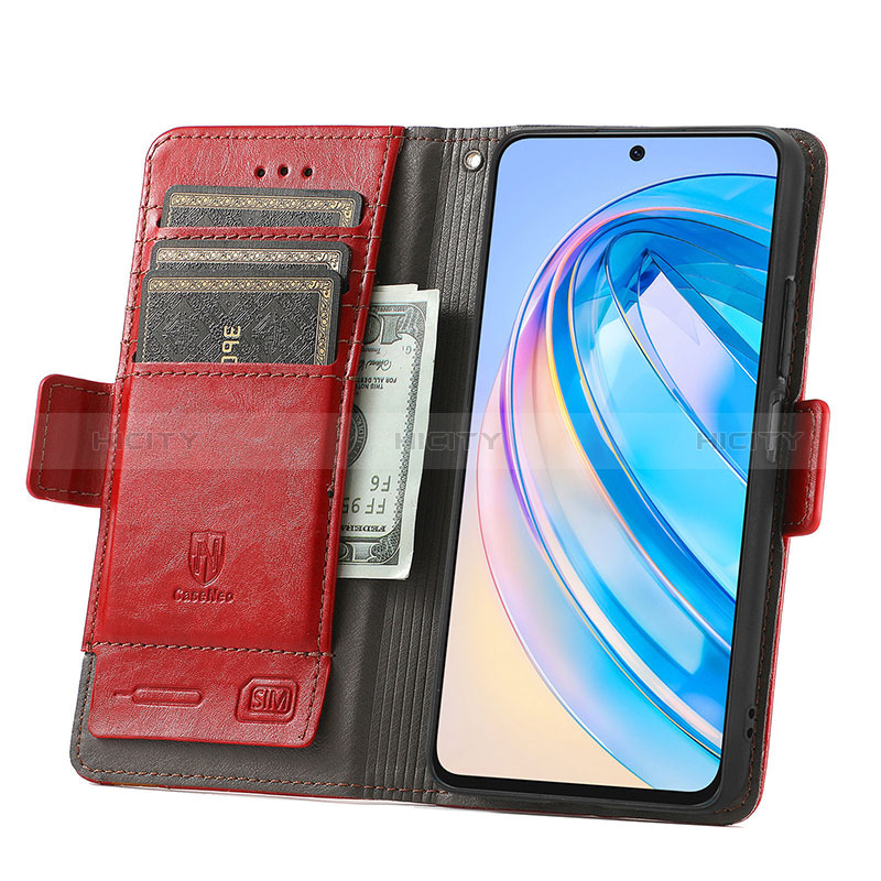 Custodia Portafoglio In Pelle Cover con Supporto S10D per Huawei Honor X8a 4G