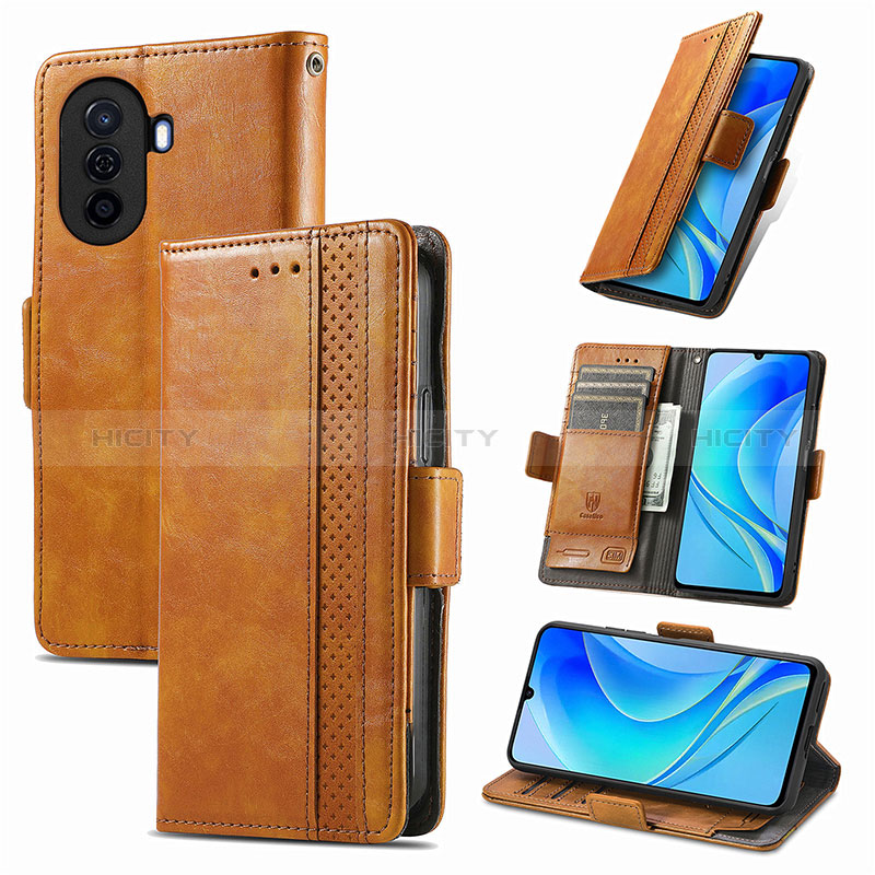 Custodia Portafoglio In Pelle Cover con Supporto S10D per Huawei Nova Y70