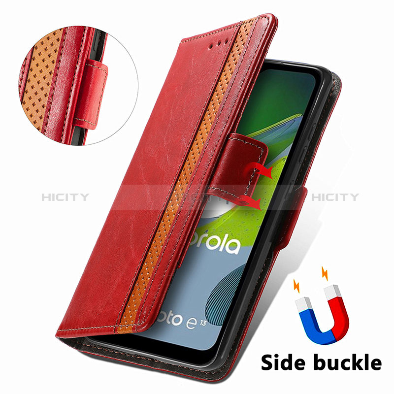 Custodia Portafoglio In Pelle Cover con Supporto S10D per Motorola Moto E13