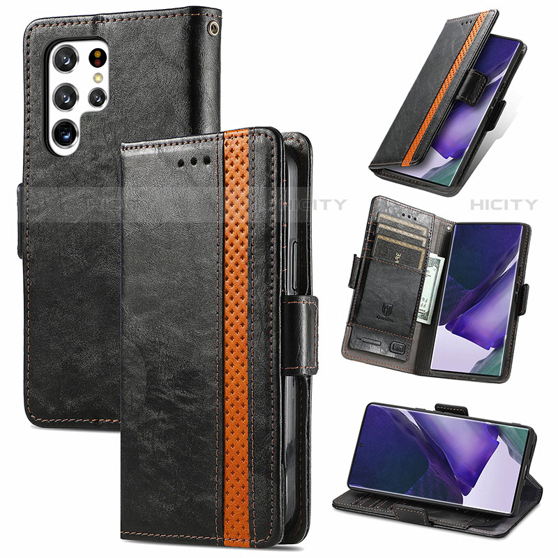 Custodia Portafoglio In Pelle Cover con Supporto S10D per Samsung Galaxy S22 Ultra 5G