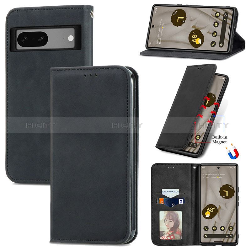 Custodia Portafoglio In Pelle Cover con Supporto S12D per Google Pixel 7a 5G