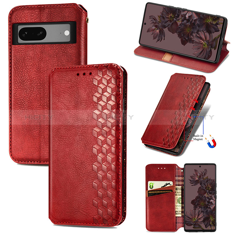 Custodia Portafoglio In Pelle Cover con Supporto S14D per Google Pixel 7 5G