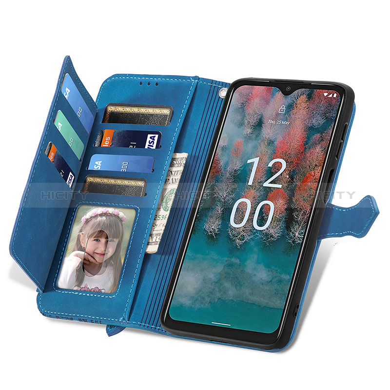 Custodia Portafoglio In Pelle Cover con Supporto S14D per Nokia C12