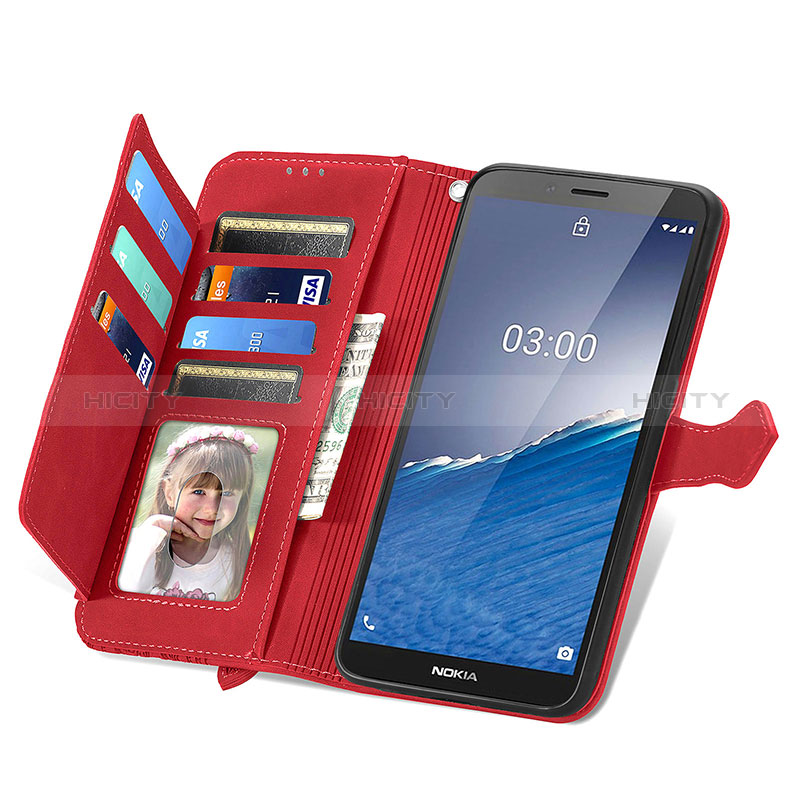 Custodia Portafoglio In Pelle Cover con Supporto S14D per Nokia C3