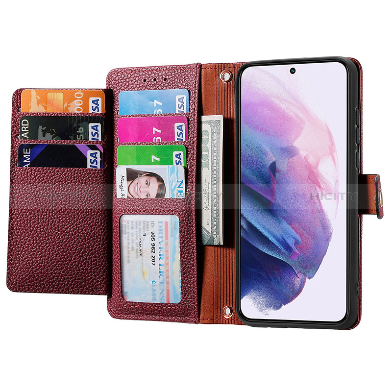 Custodia Portafoglio In Pelle Cover con Supporto S15D per Samsung Galaxy S22 5G