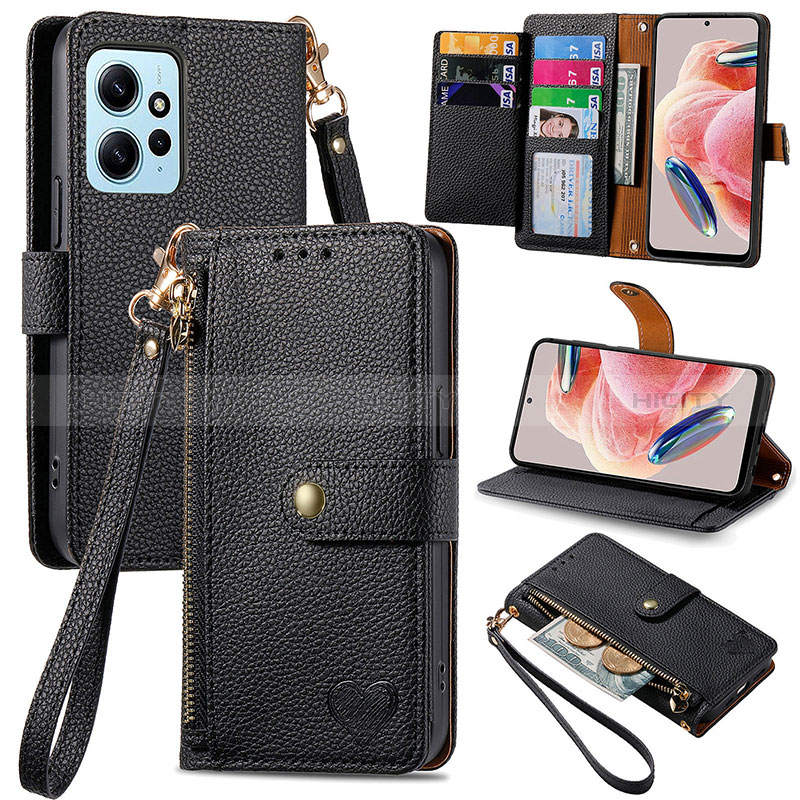 Custodia Portafoglio In Pelle Cover con Supporto S15D per Xiaomi Redmi Note 12 4G