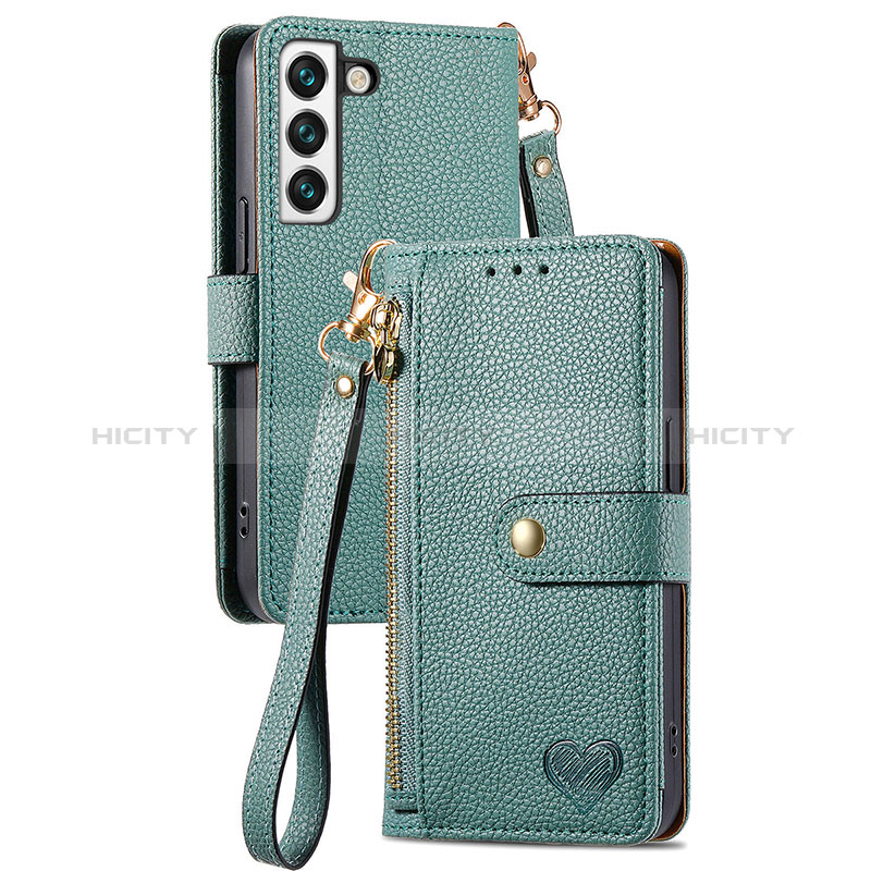 Custodia Portafoglio In Pelle Cover con Supporto S16D per Samsung Galaxy S22 Plus 5G Verde