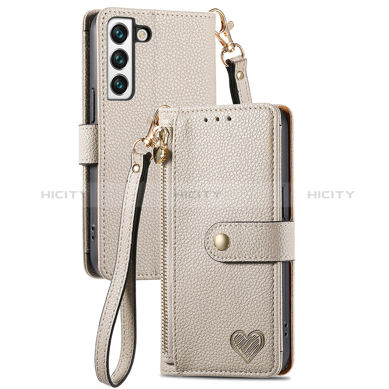 Custodia Portafoglio In Pelle Cover con Supporto S16D per Samsung Galaxy S23 Plus 5G Grigio