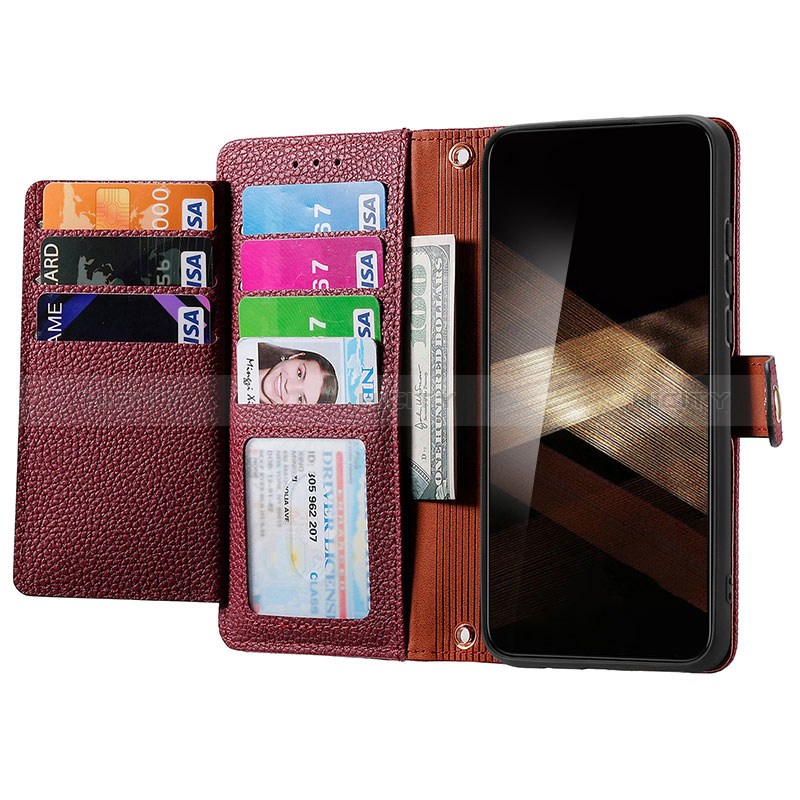 Custodia Portafoglio In Pelle Cover con Supporto S16D per Samsung Galaxy S25 5G