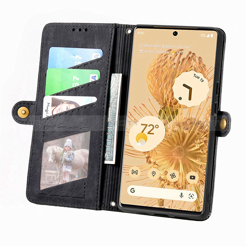 Custodia Portafoglio In Pelle Cover con Supporto S17D per Google Pixel 6 Pro 5G