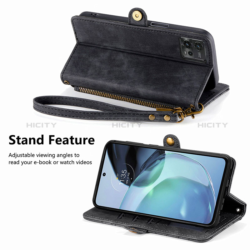 Custodia Portafoglio In Pelle Cover con Supporto S17D per Motorola Moto G72