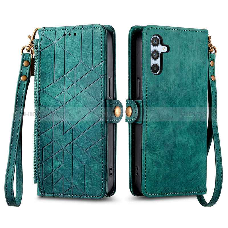 Custodia Portafoglio In Pelle Cover con Supporto S17D per Samsung Galaxy A34 5G Verde