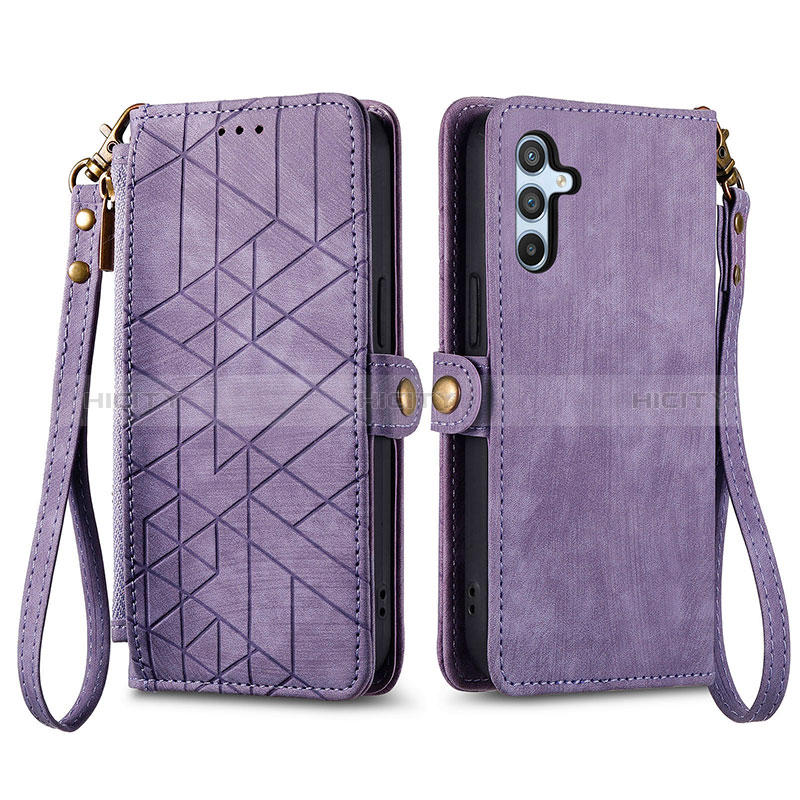 Custodia Portafoglio In Pelle Cover con Supporto S17D per Samsung Galaxy A34 5G Viola