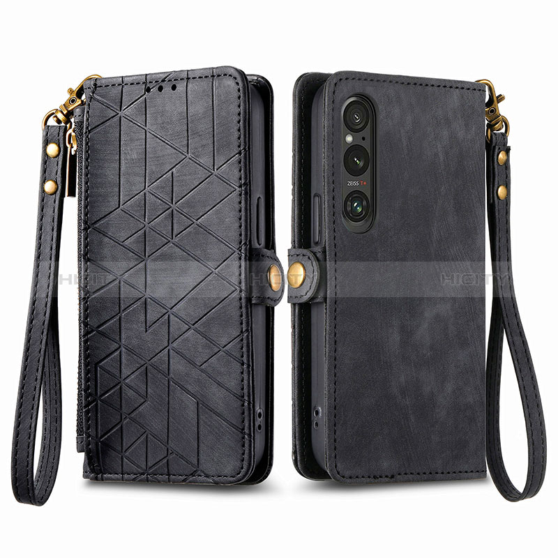 Custodia Portafoglio In Pelle Cover con Supporto S17D per Sony Xperia 1 V