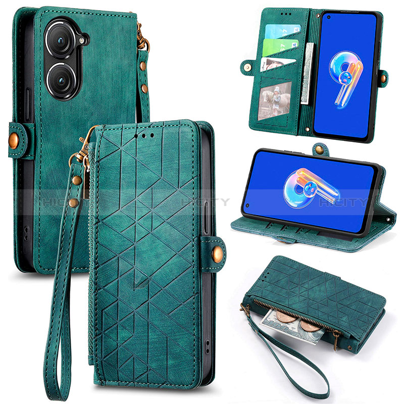 Custodia Portafoglio In Pelle Cover con Supporto S18D per Asus Zenfone 9