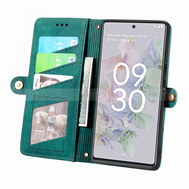 Custodia Portafoglio In Pelle Cover con Supporto S18D per Google Pixel 6a 5G