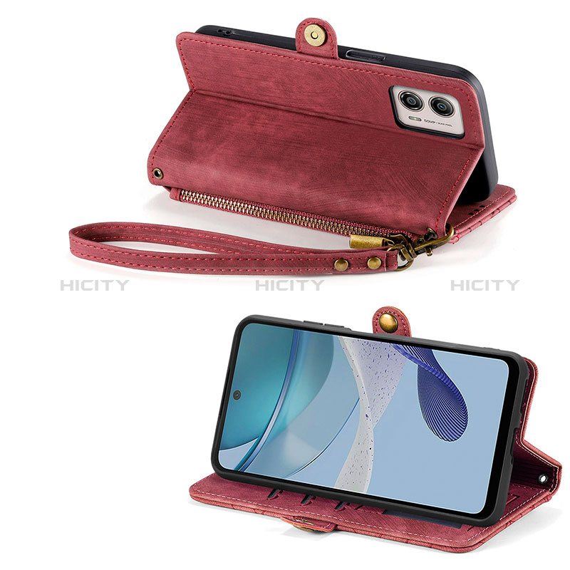 Custodia Portafoglio In Pelle Cover con Supporto S18D per Motorola Moto G53 5G