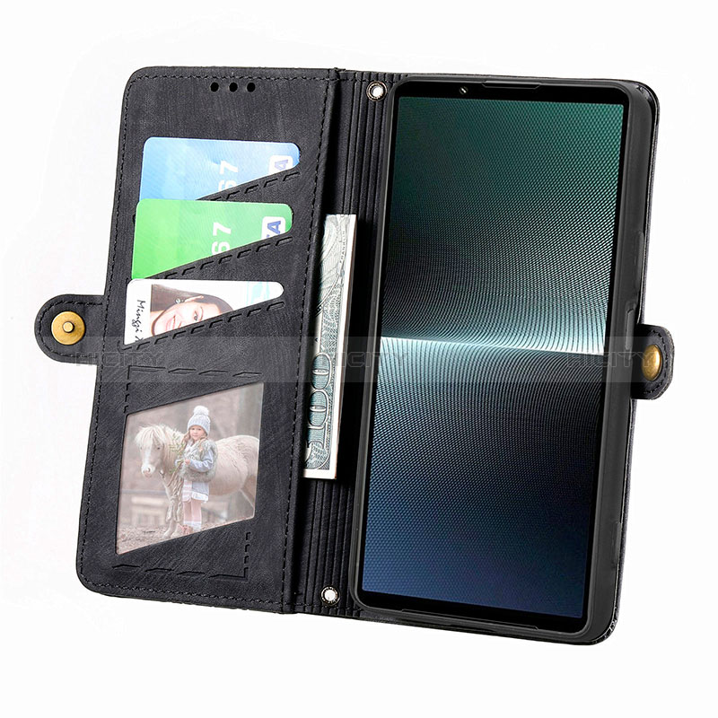 Custodia Portafoglio In Pelle Cover con Supporto S18D per Sony Xperia 1 V