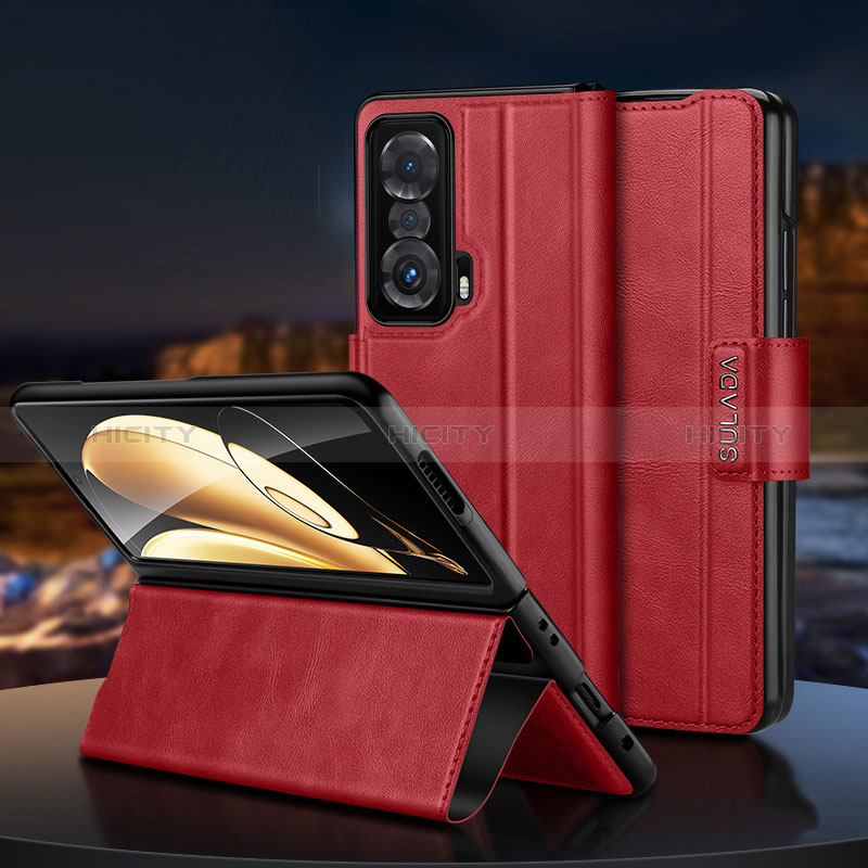 Custodia Portafoglio In Pelle Cover con Supporto SD1 per Huawei Honor Magic V 5G Rosso