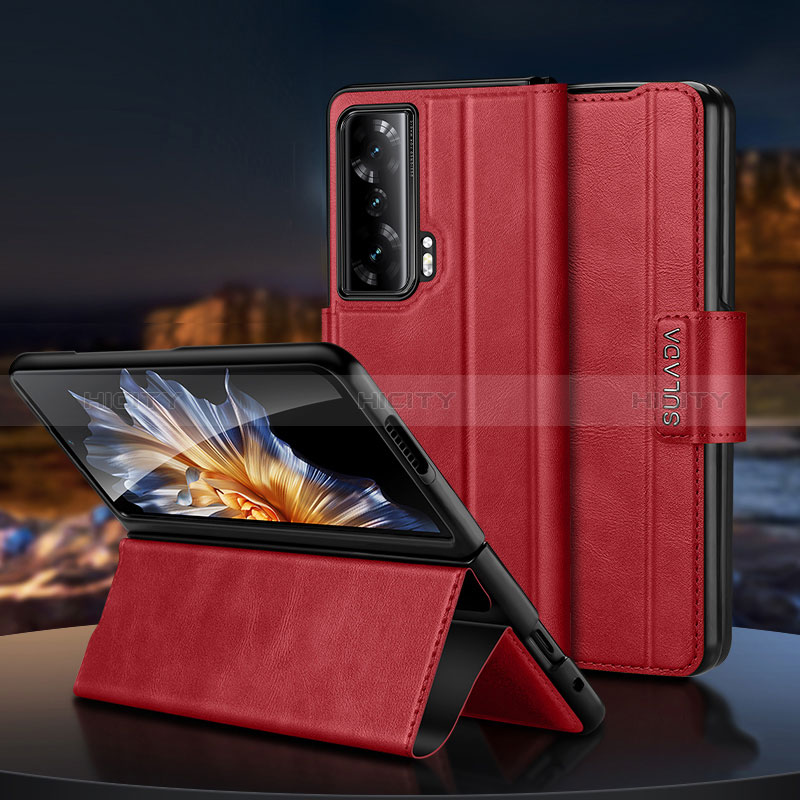 Custodia Portafoglio In Pelle Cover con Supporto SD1 per Huawei Honor Magic Vs 5G Rosso