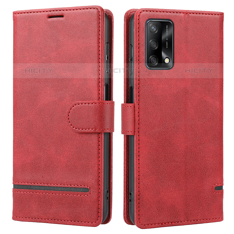 Custodia Portafoglio In Pelle Cover con Supporto SY1 per Oppo Reno6 Lite Rosso