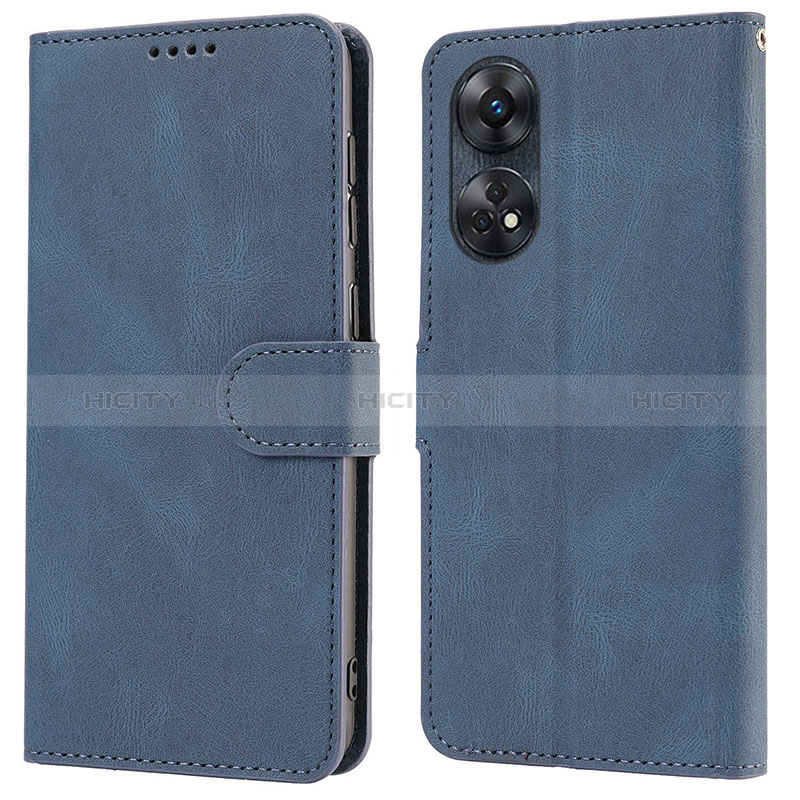 Custodia Portafoglio In Pelle Cover con Supporto SY1 per Oppo Reno8 T 4G Blu