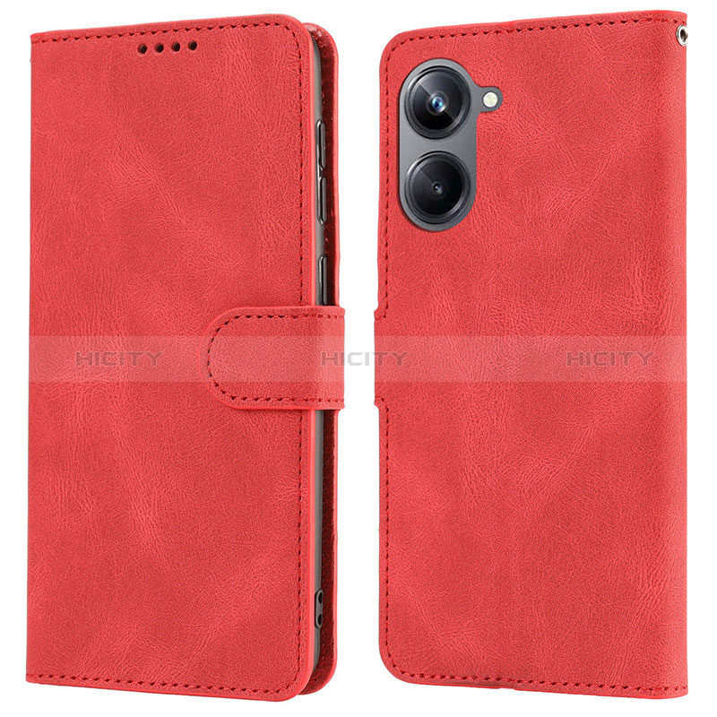 Custodia Portafoglio In Pelle Cover con Supporto SY1 per Realme 10 Pro 5G Rosso