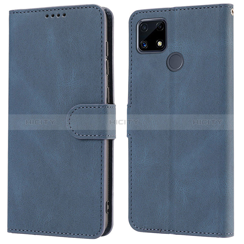 Custodia Portafoglio In Pelle Cover con Supporto SY1 per Realme 7i RMX2193 Blu