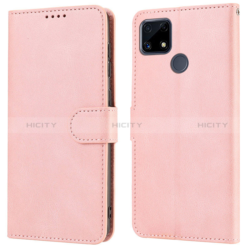 Custodia Portafoglio In Pelle Cover con Supporto SY1 per Realme C25S Rosa