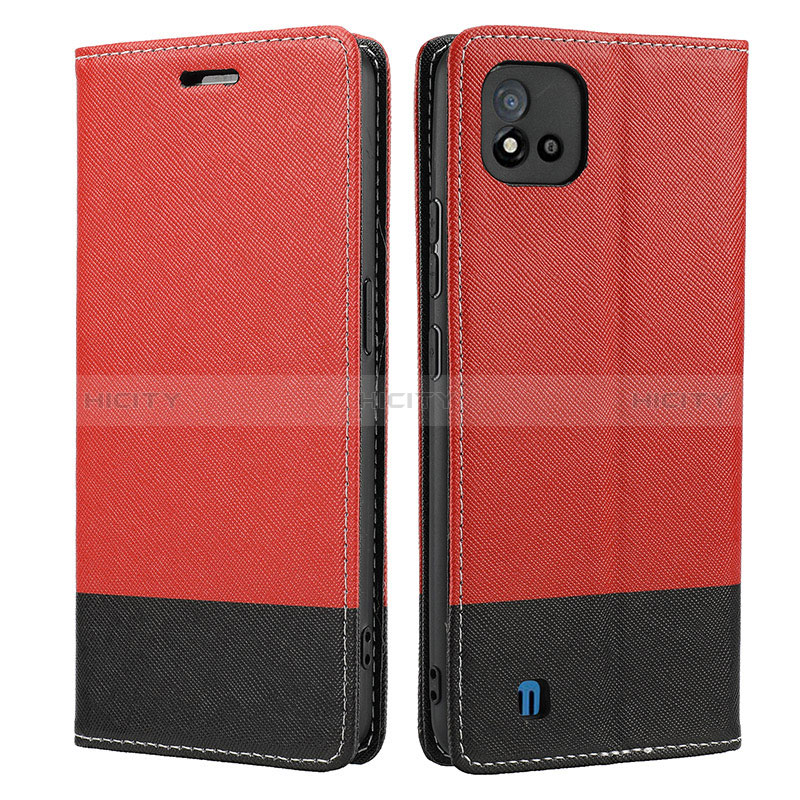 Custodia Portafoglio In Pelle Cover con Supporto SY2 per Realme C20 Rosso