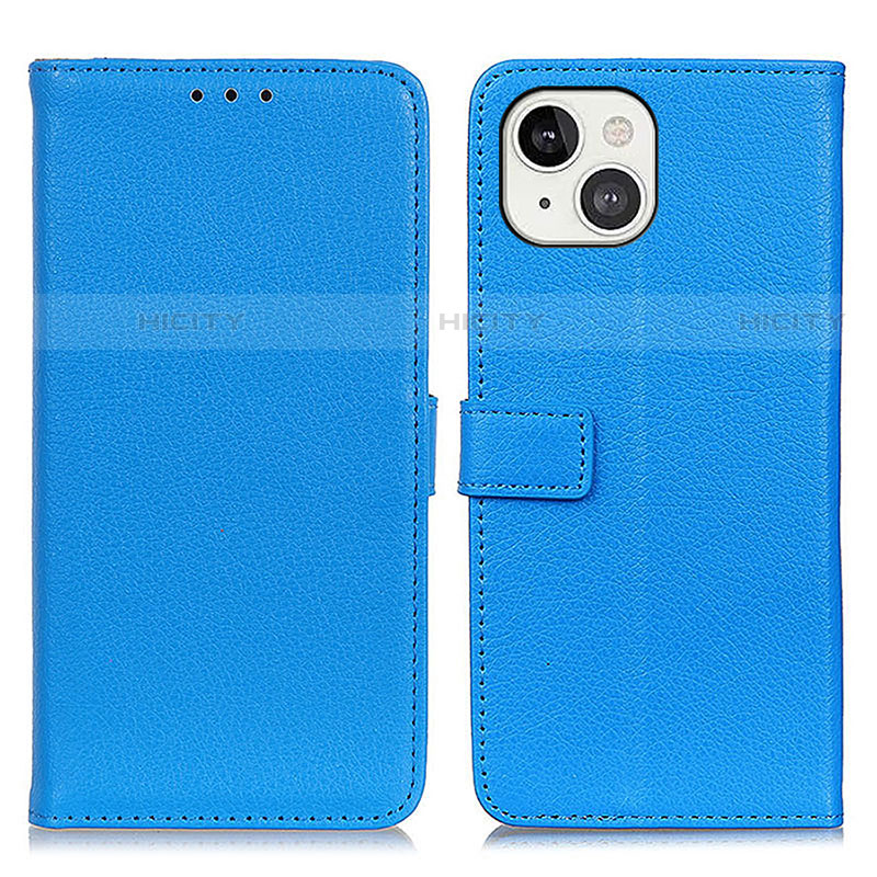 Custodia Portafoglio In Pelle Cover con Supporto T01 per Apple iPhone 14 Blu