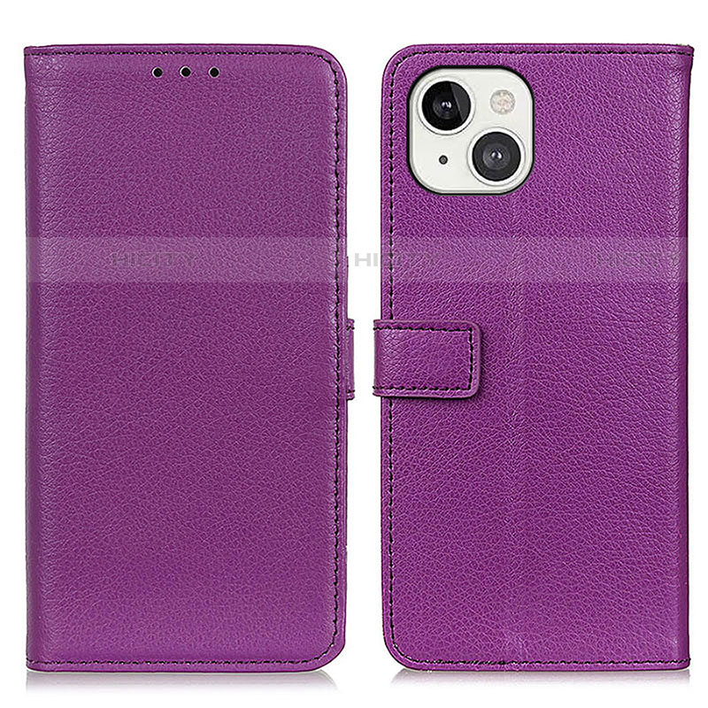 Custodia Portafoglio In Pelle Cover con Supporto T01 per Apple iPhone 14 Plus Viola